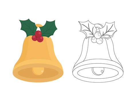 christmas bell fill outline icon  printables plazza thehungryjpeg