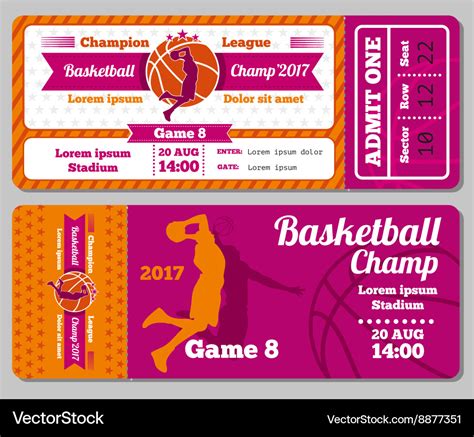 modern basketball ticket template royalty  vector image