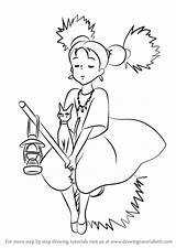 Delivery Service Draw Witch Senior Kiki Drawing Step Kikis Anime Learn Tutorials Ghibli Studio Drawings Jiji Cat sketch template