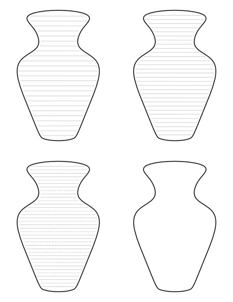 printable vase shaped writing templates