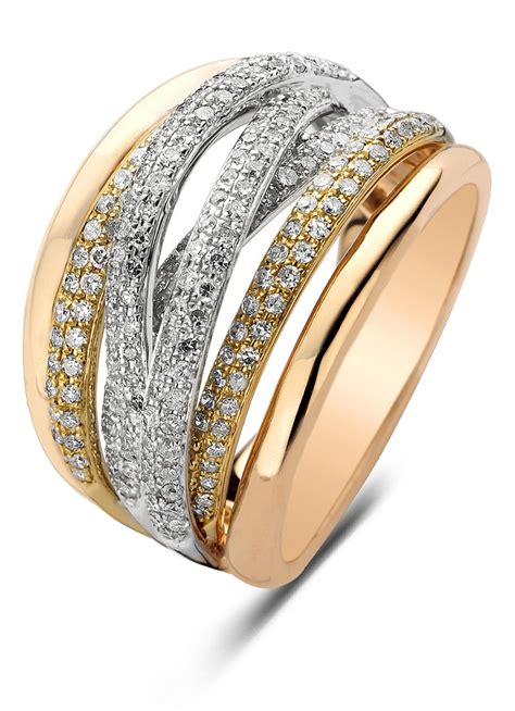diamond point gouden ring  ct diamant caviar goud de bijenkorf