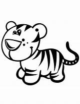 Tiger Coloring Baby Clipart Pages Kids Cub Cartoon Cute Tigers Printable Cubs Simple Clip Kindergarten Color Cliparts Websites Collection Animal sketch template