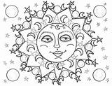 Moon Sun Stars Coloring Pages Printable Soleil Book Getcolorings Color Luna Getdrawings sketch template