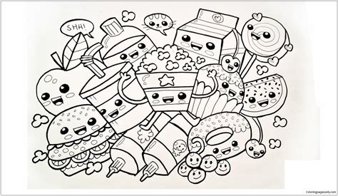 cute food coloring page  coloring pages