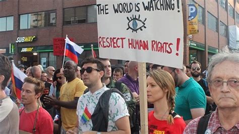 toronto protesters march against russia s anti gay laws