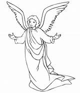 Coloring Angel Pages Angels Printable Print Color Christmas Kids sketch template