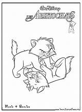 Berlioz Marie Aristocats Aristochats Jouent Coloriages Chatons Colouring sketch template