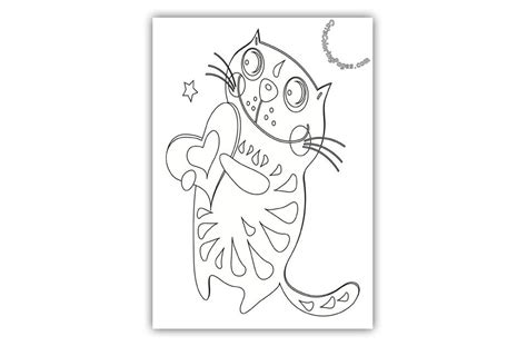 happy cat  love coloring page love coloring pages cat coloring