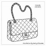 Purse Drawing Handbag Designer Handbags Bag Chanel Coloring Pages Sketch Illustration Fashion Bags Outlines Iconic Sketches Purses Borsa Shoe Shoulder sketch template