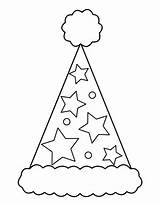 Coloring Hat Party Pages Star Clothing Printable sketch template