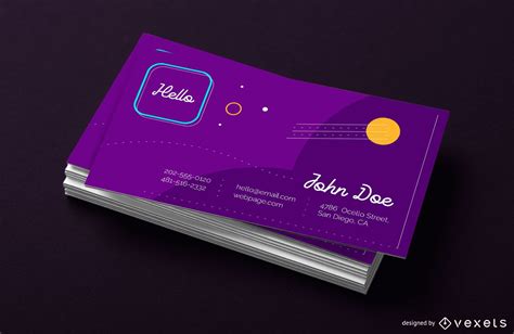 purple abstract design business card template vector
