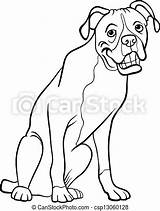 Boxer Coloring Dog Cartoon Pages Book Illustration Stock Vector Wall Drawing Purebred Funny Face Mural Drawings Izakowski Color Getcolorings Getdrawings sketch template