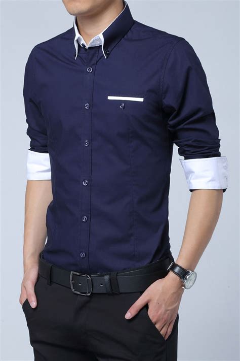 dark blue mens shirt item no mllc14016 6