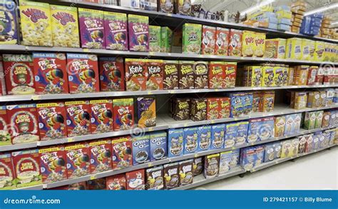 walmart grocery store interior cereal aisle pan stock video video