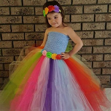 rainbow theme candy baby girls tutu dress  birthday party summer