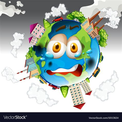 Air Pollution From Factories On Earth Royalty Free Vector