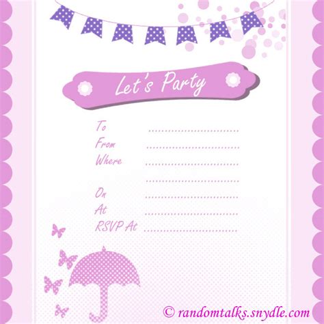 Free Printable Birthday Invitations Random Talks