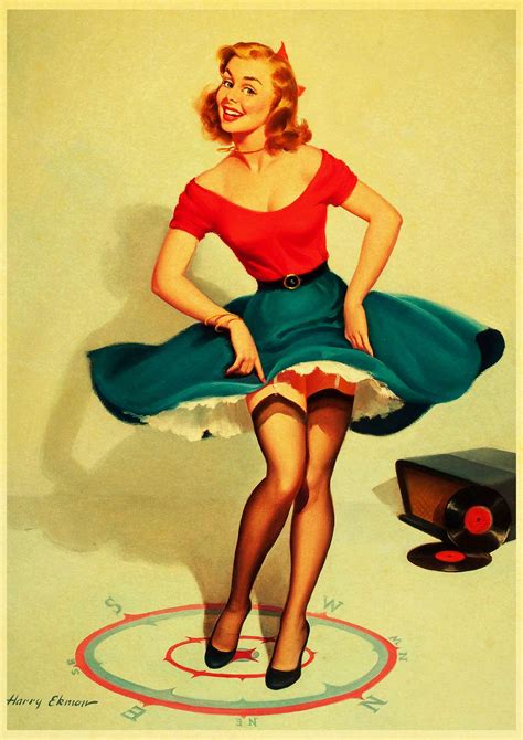 world war ii sexy pin up girl retro poster kraft paper