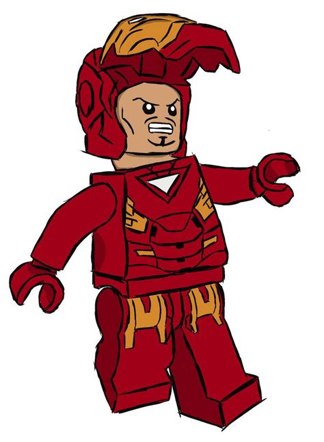 lego iron man digital drawing  enriquitio  deviantart iron man