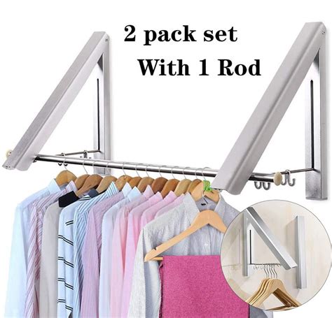 lnkoo retractable clothes rack wall mounted folding clothes hanger drying rack  laundry