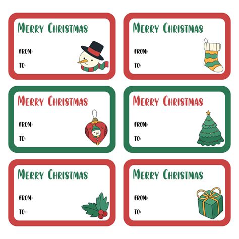 christmas printable labels templates     printablee