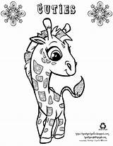 Coloring Giraffe Pages Cute Cuties Animal Baby Printable Kids Cartoon Giraffes Colouring Color Artistic Colour Zebra 2010 Things Creative Creativity sketch template