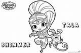 Shimmer Shine Coloring Pages Tala Pet Printable Kids sketch template