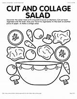Salad Coloring Collage Cut Pages Getdrawings Getcolorings sketch template