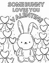 Coloring Pages Valentine Valentines Bunny Cards Cute Pdf Kids Gluing Onto Kiddos Sized Giant Construction Larger Paper Them Create These sketch template