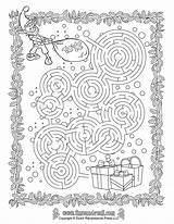 Maze Christmas Printable Coloring Printables Kids Worksheets Pages Mazes Puzzle Timvandevall Puzzles Winter Games Activities Holiday Print Activity School Xmas sketch template