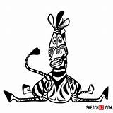 Madagascar Marty Draw Zebre Concernant sketch template
