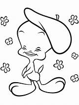 Tweety Coloring Pages Bird Easy Cartoon Looney Printable Tunes Girl Dessin Kids Coloriage Baby Girls Animé Drawing Clipart Print Color sketch template