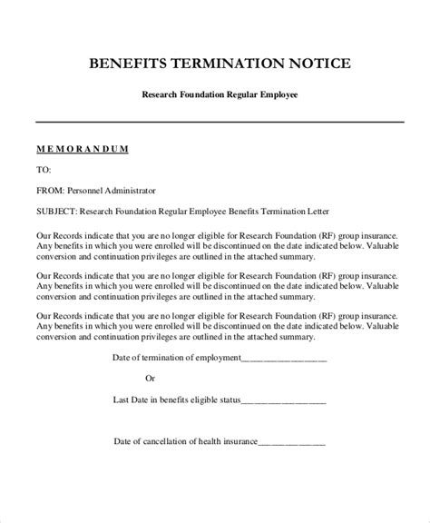 sample employee termination letters word  pages sample