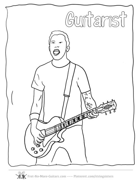 guitar player coloring page clip art library