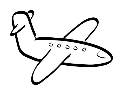airplane outline cartoon clipart