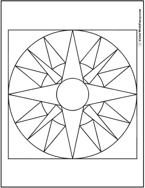 geometric coloring pages star circle