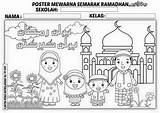 Raya Mewarna Kad Sampul Mewarnai Pilih Papan Ramadan sketch template