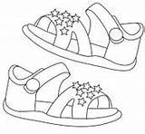 Sandal Coloring Sandals Pages Kids Template sketch template