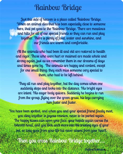 printable rainbow bridge poem   hands  amazing