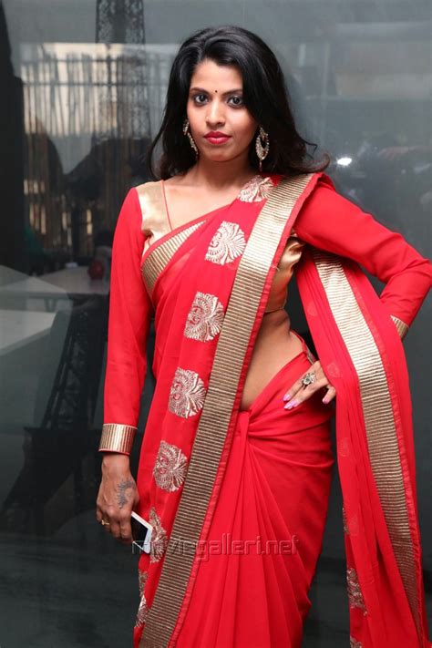 Manisha Pillai Hot Photos In Red Saree New Movie Posters