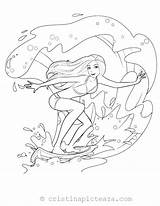 Colorat Planse Surfing Mermaid Fise Colouring Asd2 sketch template