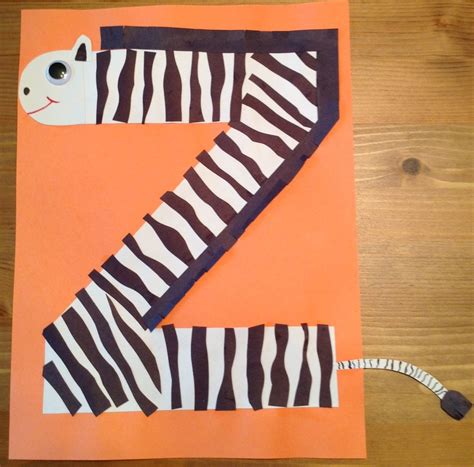 zebra craft preschool craft letter   week craft
