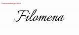 Filomena Calligraphic sketch template