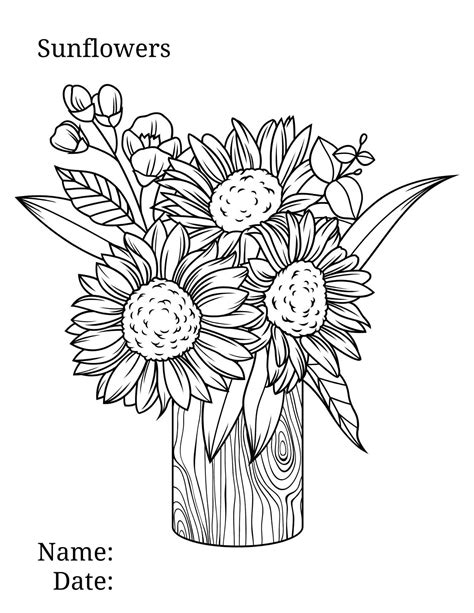 sunflower coloring page coloring pages