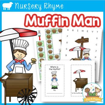 muffin man nursery rhyme activities  prekpages tpt