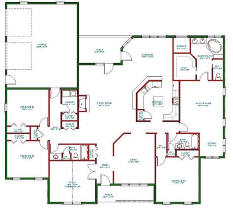 beautiful single story open floor plan homes  home plans design