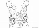 Coloring Pages Balloons Barney Party Printable Kids sketch template
