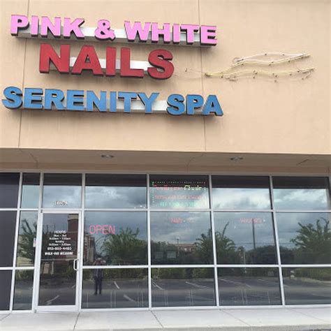 pink white nails serenity spa nail salon  riverview