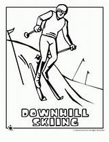 Coloring Olympic Pages Downhill Skiing Winter Olympics Ski Jump sketch template