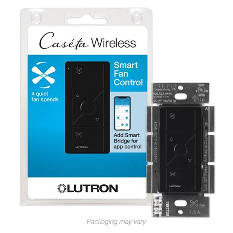 lutron caseta wireless  speed  black touch fan control  lowescom